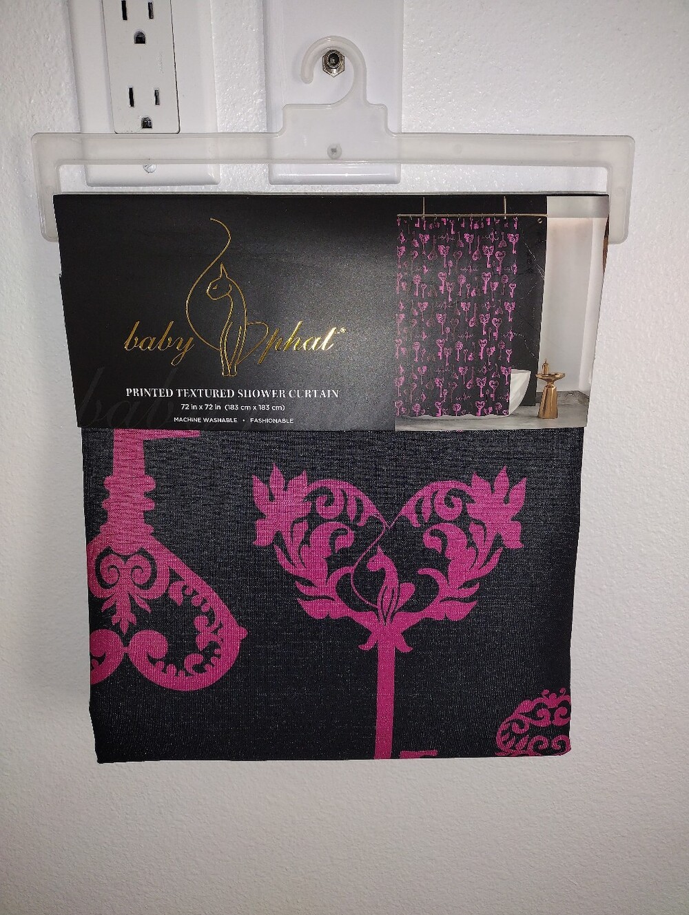 BABY PHAT SHOWER CURTAIN 72 X 72 BABY PHAT PRINTED TEXTURED SHOWER CURTAIN NEW